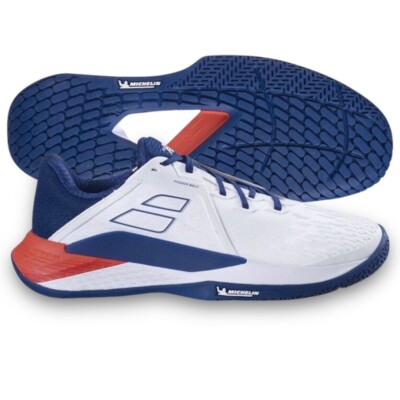 Babolat Propulse Fury 3 Mens All Court Tennis Shoe Size 11.5 White/Blue-Red NEW