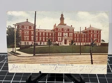 Antique 1908 Loretta Academy Kansas City MO Xenia OH Fort Leavenworth KS Flag