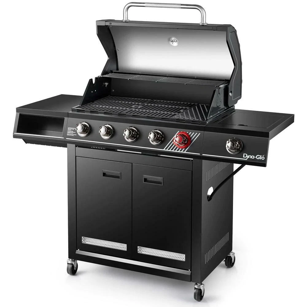 Propane Gas Grill Cooking BBQ Outdoor Dyna Glo 5 Burner Black Large Steel  NEW 872076039815 | eBay