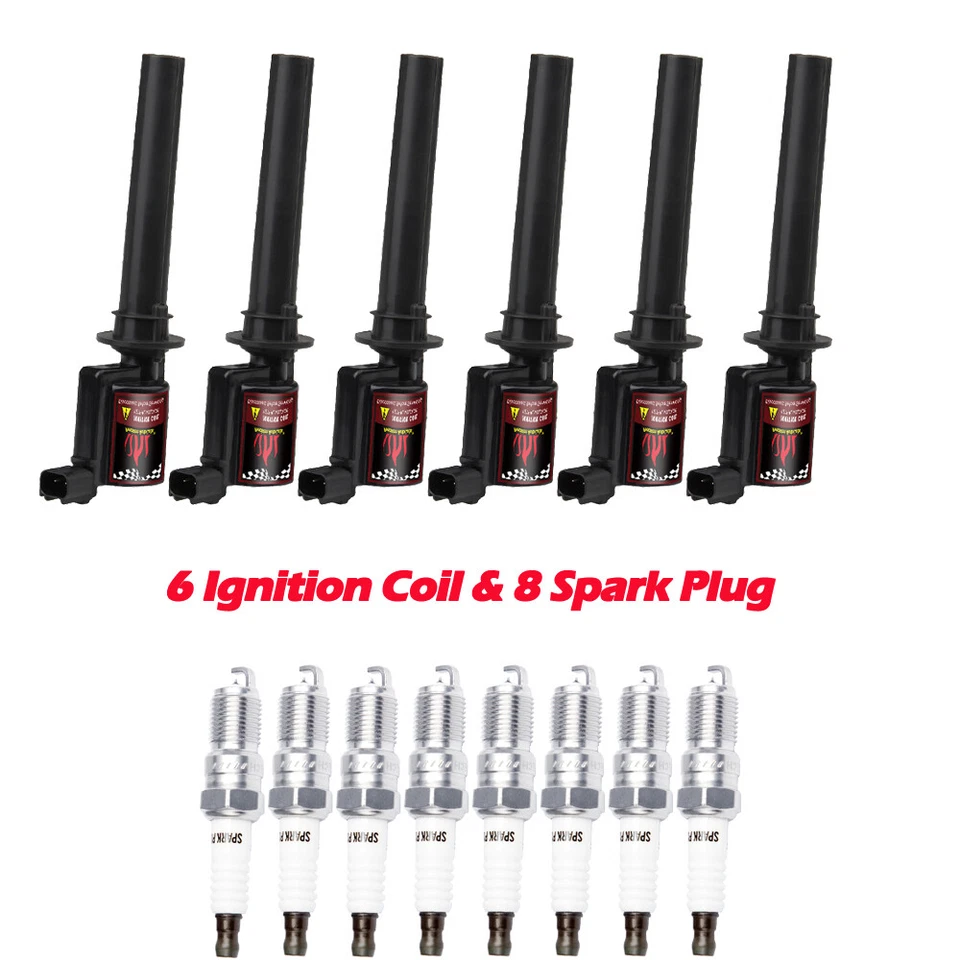 Juego de bobinas de encendido y bujía para Ford Escape Taurus 3,0 L V6 2001 2002 2003 Foto 2 de 4