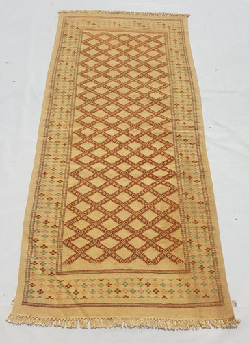 Vintage Traditional Handcrafted Moroccan Kilim Rug for Home Décor 200x96 cm