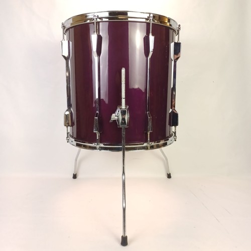 Tama 16x16" Piso Tom Tambor Negro Orquídea Rockstar DX De Colección Años 90 Japón MIJ 9 Capas MH - Imagen 4 de 13
