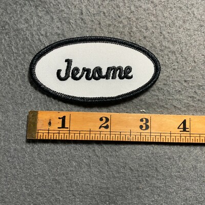 Vintage Jerome Name Patch Work Uniform Tag Shop Worker L9