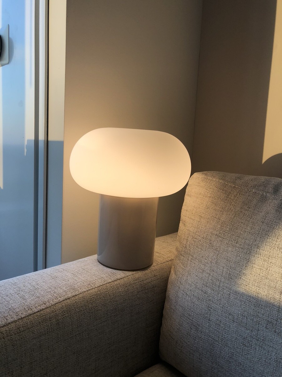 Ikea DEJSA Table Lamp Beige/Opal Glass Mushroom Modern 11