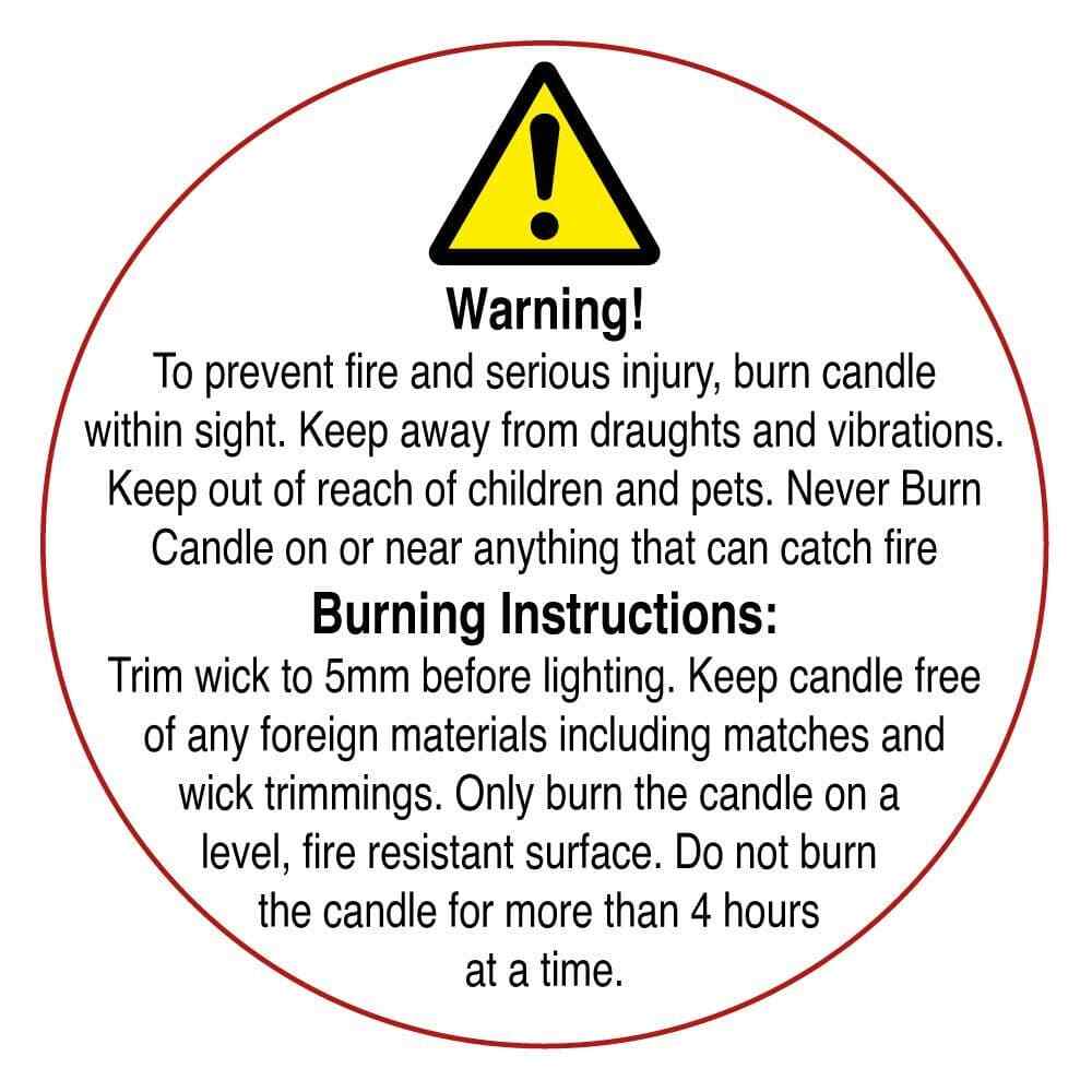 Candle Safety - Warning Labels - 30mm diameter x 288