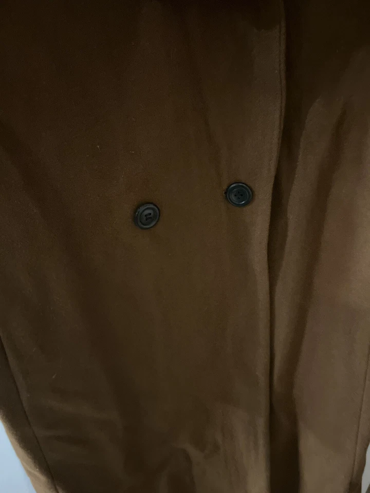 Gabardina larga Adolfo Classics para mujer marrón 100 % lana talla 6P Foto 3 de 4