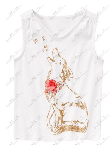 Gymboree Girls sz 6 Desert Dreams Howling Wolf 3D Tee Shirt NWT Tank - Picture 3 of 3