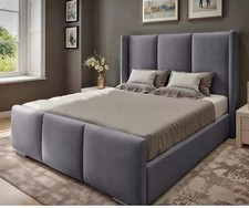Double  King Sienna Ottoman gas lift Bed Frame Plush Velvet Upholstered Bed