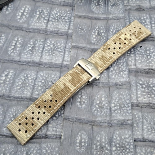 21 mm/18 mm Digital Camouflage Canvas Uhrenarmband Perforiert Rennen - Bild 7 von 9