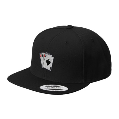 Aces Style 2 Embroidered Flat Visor Snapback Hat