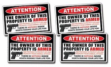 4 Mini Owner Armed Warning Decal Sticker Gun Control Handgun 2nd Amendment 2a 4 Mini Owner Armed Warning Decal Sticker Gun Control Handgun 2nd Amendment 2a