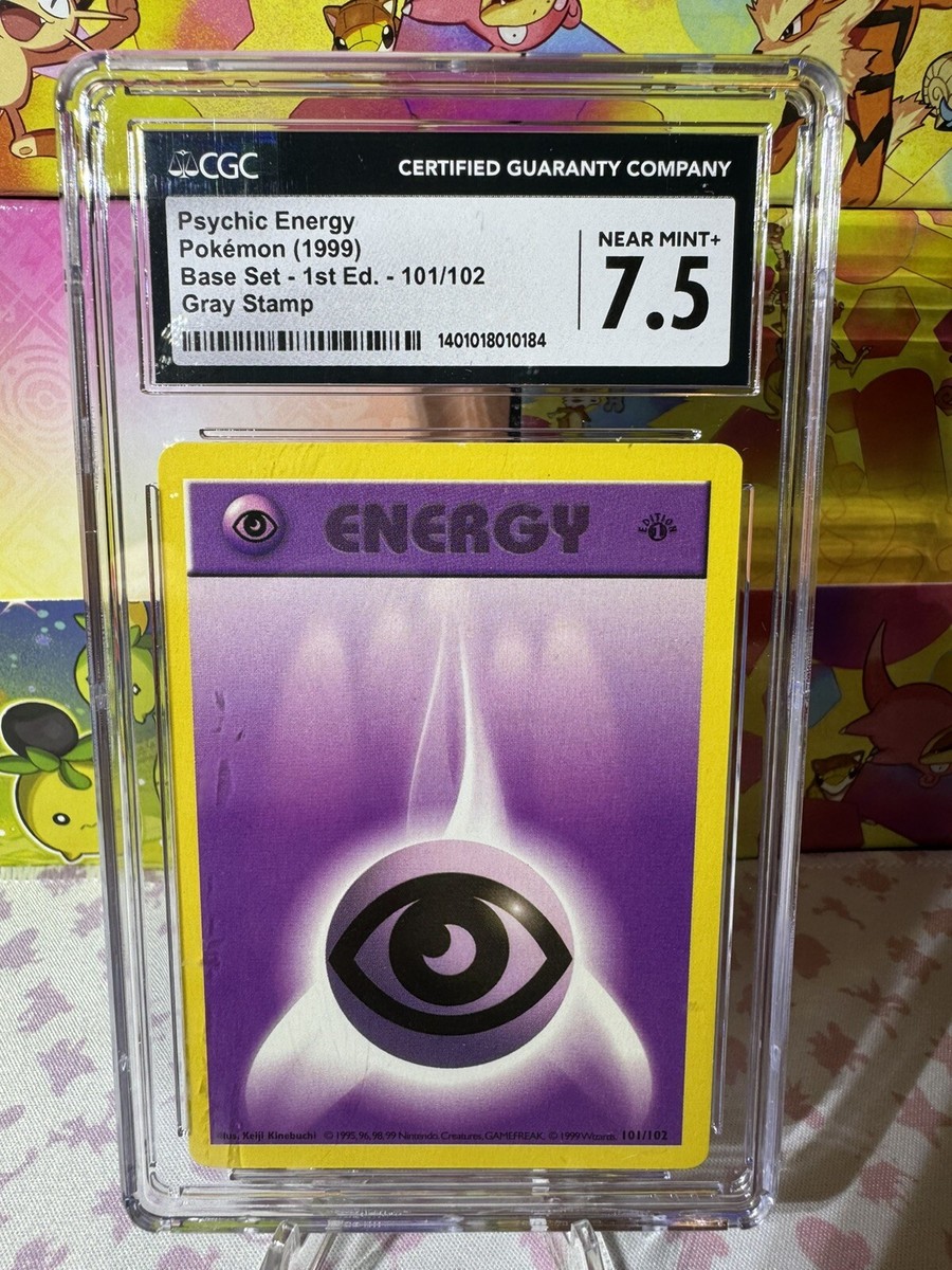 1999 Pokemon Base Set 1st Edition Psychic Energy Grey Gray Stamp 