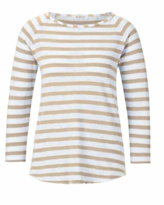 Rich&Royal Organic HeavyJersey Slubstrickshirt caffee latte Stripe OHJ LS Stripe