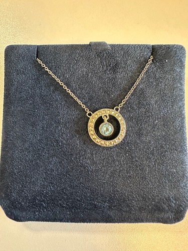 Judith Jack NEW Women's Sterling Silver Pendant Necklace Aquamarine Stone - Picture 2 of 5