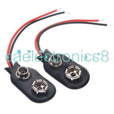 10Pcs Snap on 9V Battery Holder Clip Connector Hard Shell 10CM Cable Lead