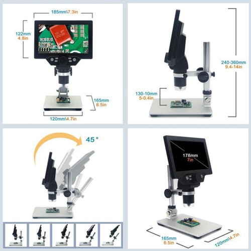 1200X Digital Microscope 12MP Electronic Video Microscopes 7 In HD LCD Soldering - Picture 9 of 17