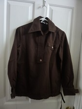 VINTAGE DARK BROWN WOMENS BROUSE/JACKET  PANT 70s MONOCHROMATIC  OFFICE-READY
