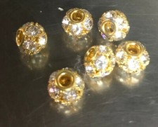 Brass Grade A Rhinestone European Beads, Rondelle, Mixed Color, 11x8.4mm, Hole: