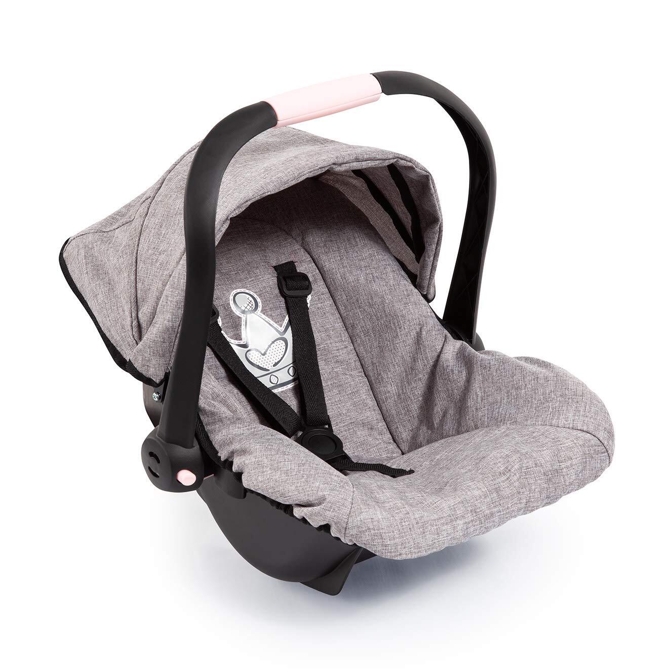 Bayer Design 67910AA Deluxe Car Seat autostoeltje voor poppen, roze, zwart, ster