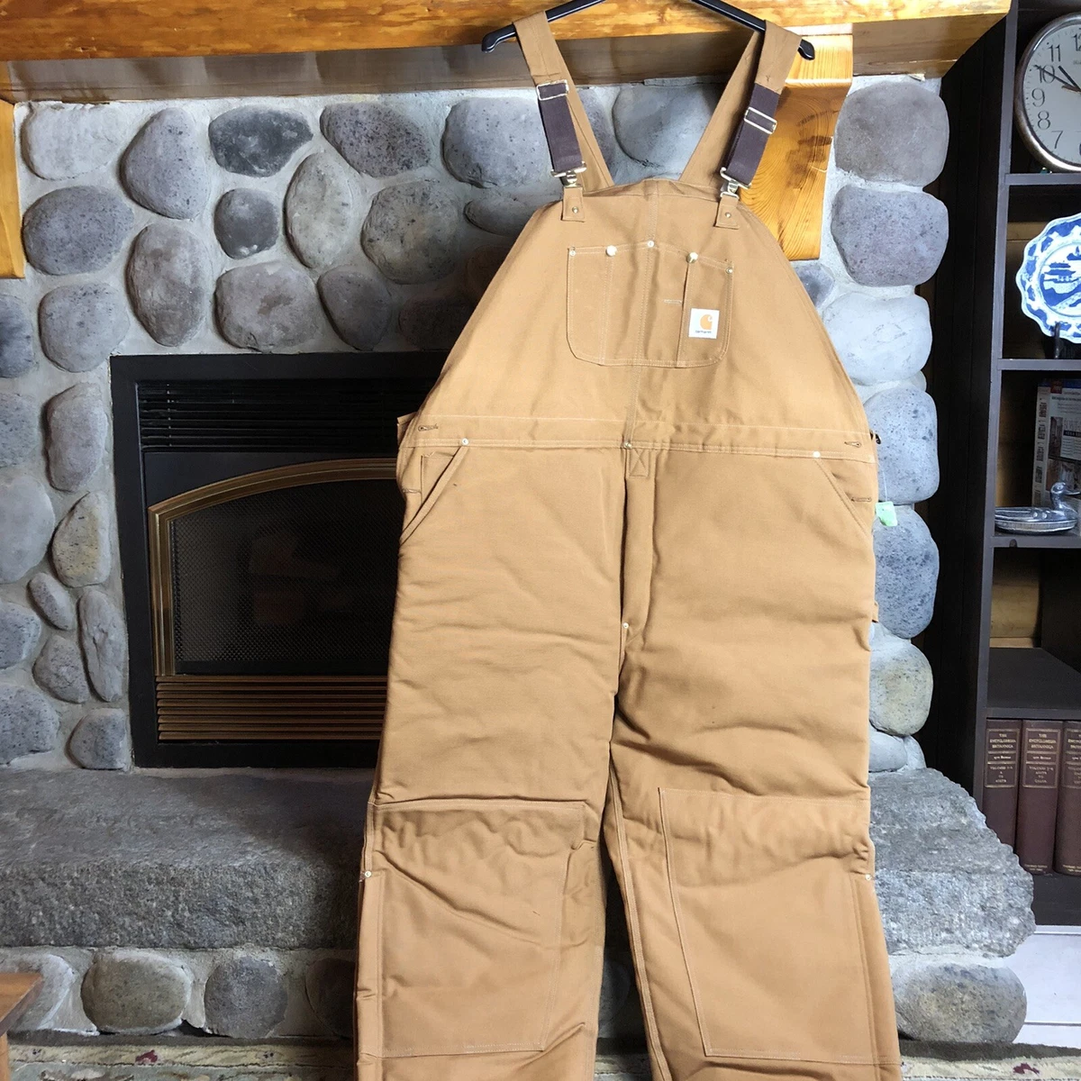 Carhartt Bib Overalls BQ186 Insulated Men 54 x 32 Duck Brown Double Knee  NWT 🔥