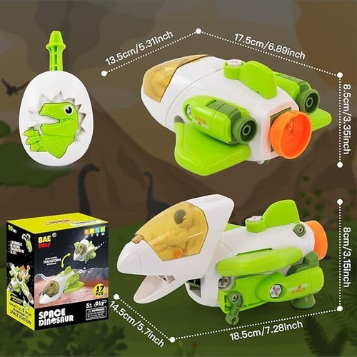 3-in-1 Transforming Dinosaur Toy Blaster - Green White - Large Full Size Kids - Picture 3 of 7