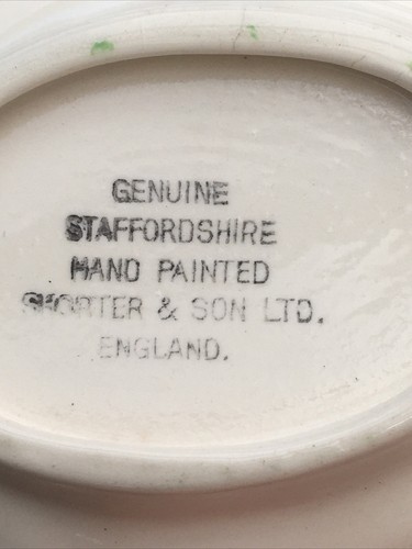 Vintage Sauce Boat Shorter & Son Saucer & Jug. Hand Painted Staffordshire. - Picture 8 of 12