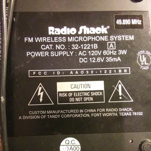 Radio Shack FM Wireless Microphone System 32-1221B Receiver Box & Mic - 第 6/7 張圖片