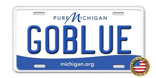 GOBLUE GO BLUE MICHIGAN WOLVERINES Aluminum Vanity License Plate Tag New - Picture 6 of 6