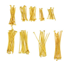 ❤ 900 pcs x GOLD Plated Value MIXED Size HEAD PINS Craft Jewellery Making ❤