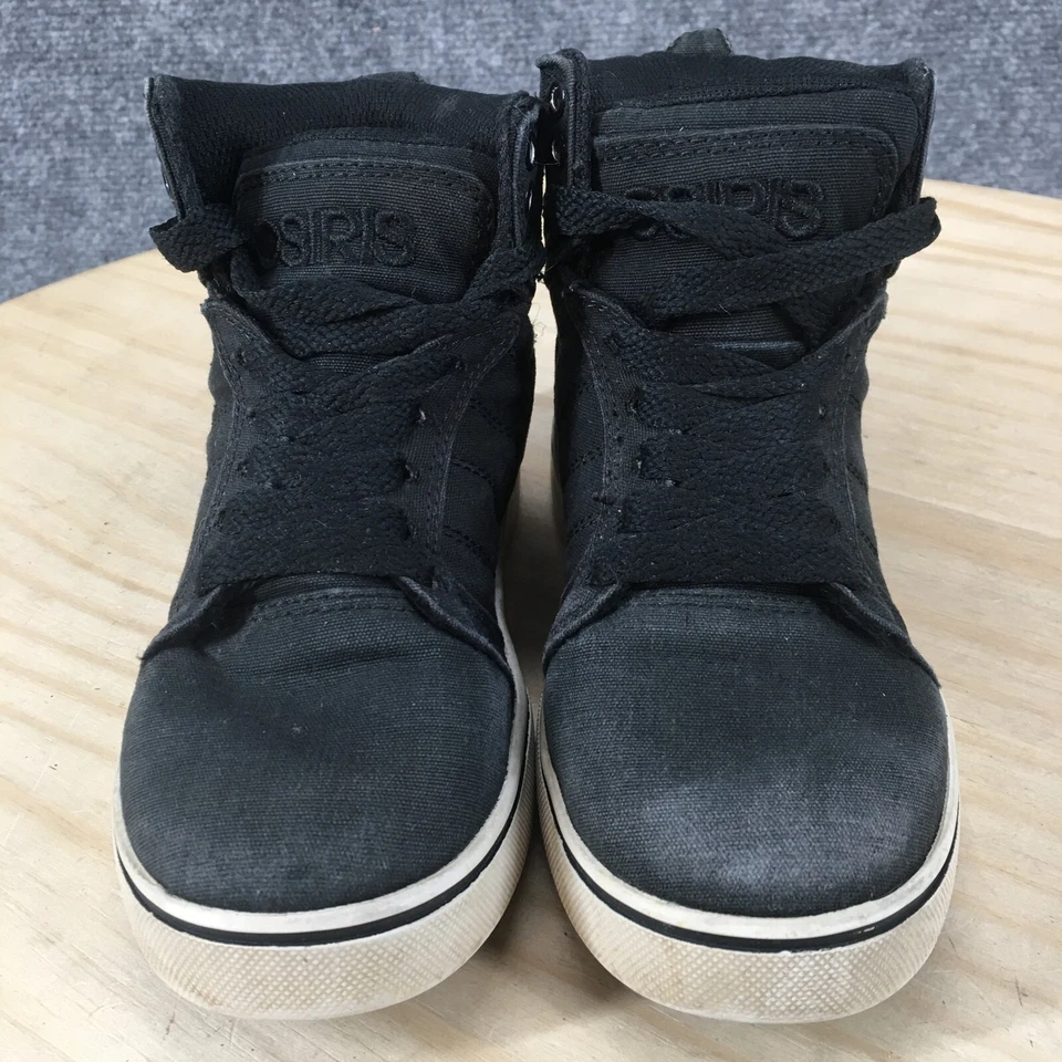 Osiris Zapatos Juveniles 12 Zapatillas Deportivas Plataforma Alta Tela Negra Con Cordones Foto 4 de 4