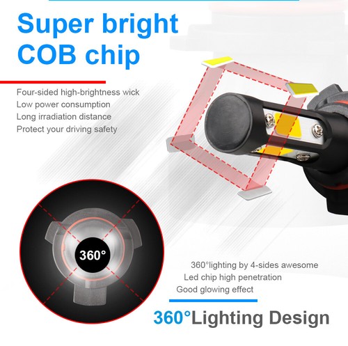 2X Combo LED Headlight 9012 6000K White Hi/Lo Bulb for GMC Sierra 1500 2014-2015 - Picture 3 of 10