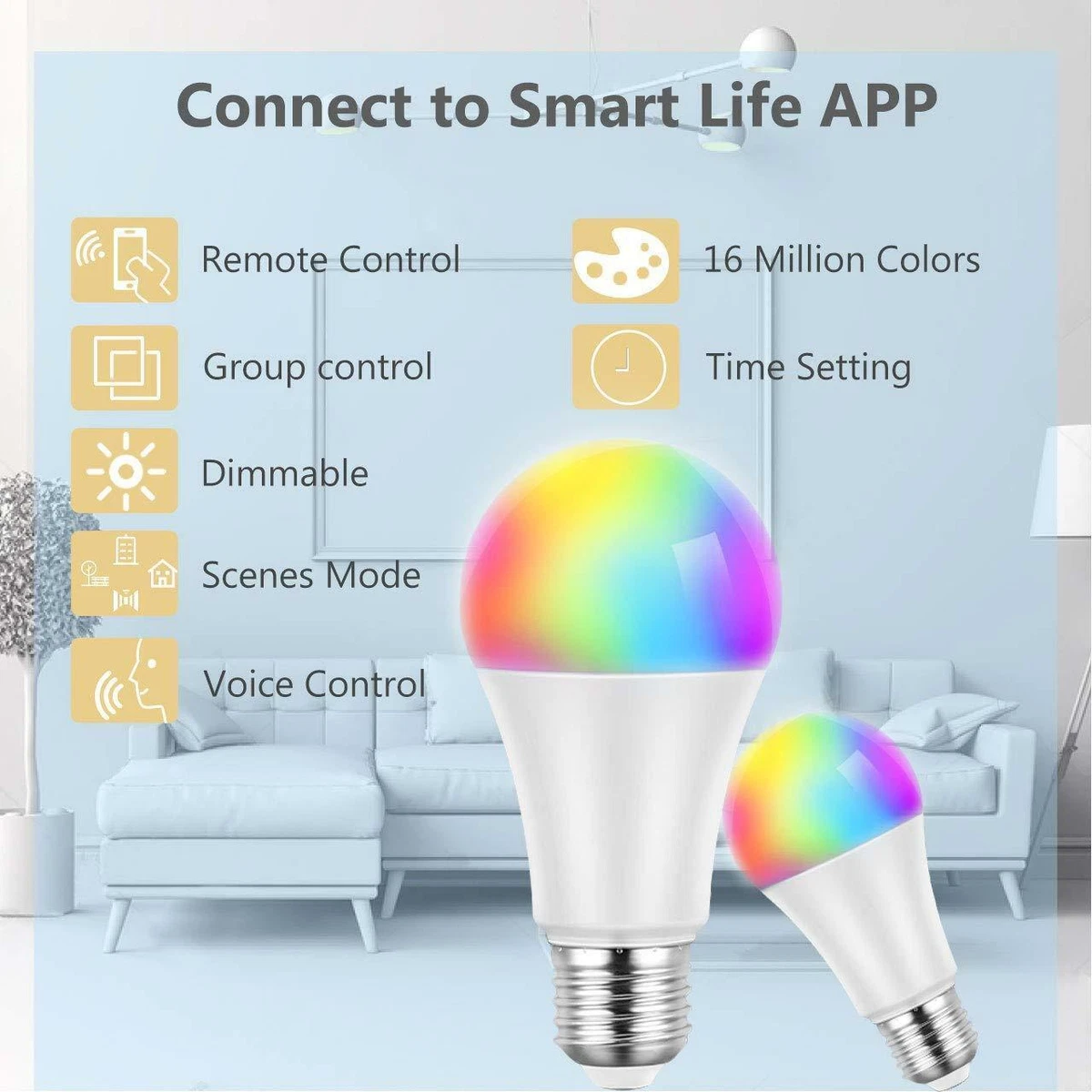 Creative Smart Home WiFi Led Light Bulb APP Connect Alexa