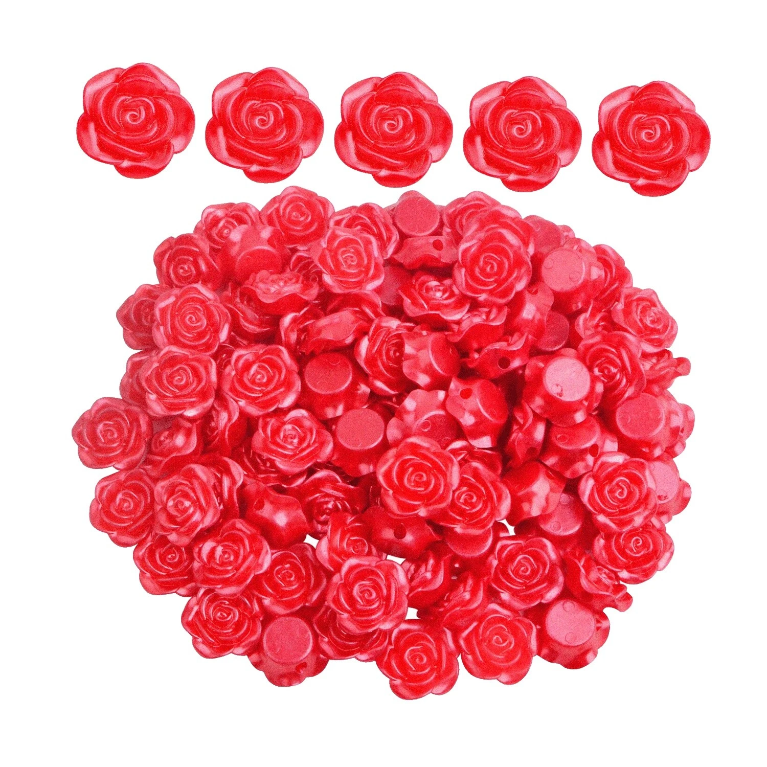 Cuentas de plástico para hacer joyas con flores