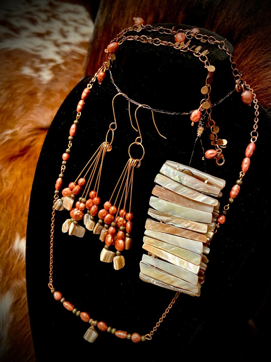 Handmade Mother of Pearl Beaded Campfire Set