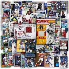 100 NFL Football Cards Stars, Rookies + 2 Autographed or Jersey Cards Collection