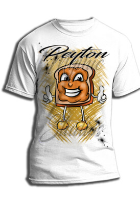  Airbrush Painted  Peanut Butter Sandwich Hoodie Shirt Hat Backpack Tag Mug Coas