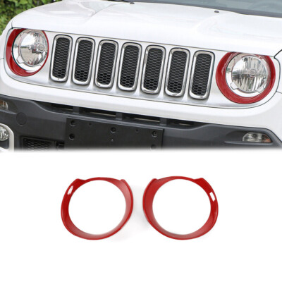 Angry Bird Front Headlight Bezels Trim Cover For Jeep Renegade 2015 2016 2017 2018 Black