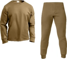 ECWCS Poly Crew Neck Top & Bottom Set | Warm Base Layer | Thermal Underwear Set
