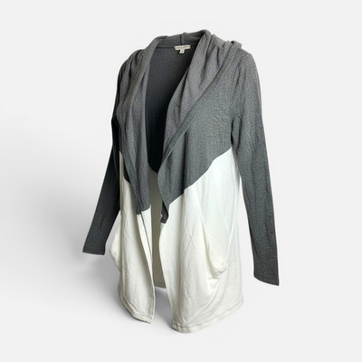 KHUJO Damen Strickjacke Modell: Brisi Weiß/Grau S