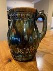J.W. McCoy Majolica Pitcher RARE 1904 Carnelian Blended Glaze Fleur De Lis