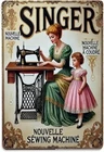 Sewing Machine Vintage Poster Tin Metal Signs Home Décor 8x12