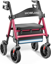 Foldable Walker for Seniors with Seat, 17Lb Lightweight, Ergonomic