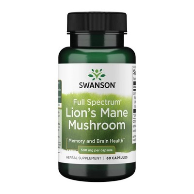 Swanson Lion's Mane Mushroom Brain Health Supplement for 60 Count (Pack of 1)