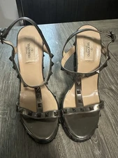 Valentino Rock Stud Wedge 37.5 Women's