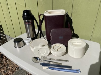 ZOJIRUSHI Bento Lunch Box LPE-20 10-2 & SAA-10/1.0qt Dura Bottle Thermos Japan