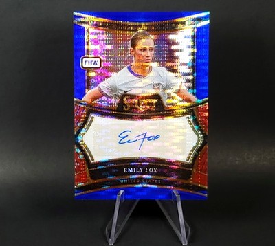 Emily Fox Auto 2024-25 Panini Select FIFA Soccer Blue Pulsar United States USA