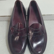 GH Bass Weejuns Logan Penny Loafers Mens 11 D Burgundy Leather Shoes 110066N731