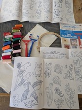 Vintage Punch Needle Craft Kit Embroidery Kits with Transfers and Thread
