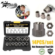 14Pcs Impact Bolt & Nut Remover Set Bolt Extractor Tool Set Socket Set 3/8" Best
