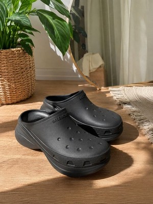 Balenciaga X Crocs Black Rubber Mule